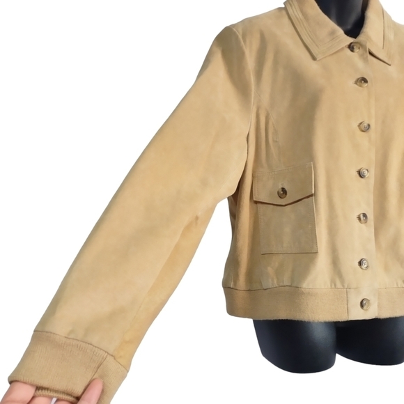 Vintage Isaac Mizrahi Women's Light Brown Genuine Leather Jacket Size XXL - Picture 6 of 11